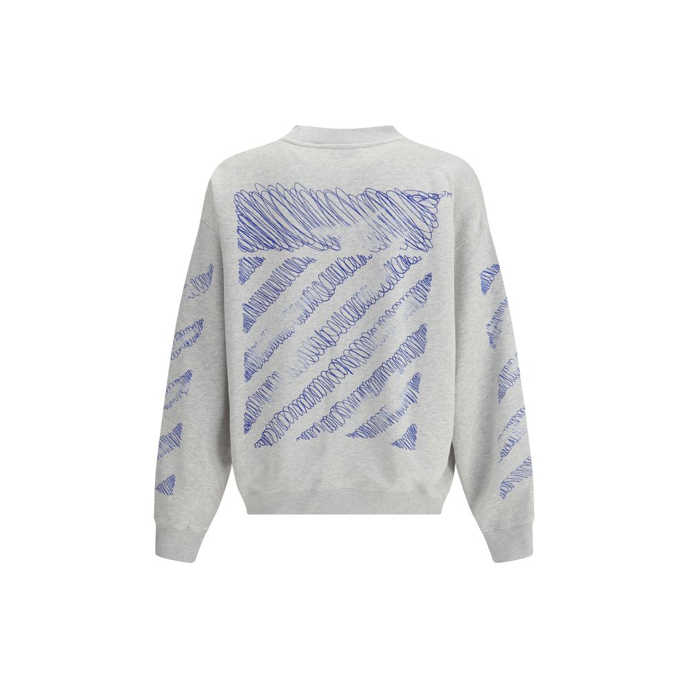 Gray Cotton SweatshirtThe Scribble Diag Skate Crewneck by Off-White captures the essence of streetwear with its minimalist lines and bold graphic presence. Crafted from solid French cotton, it showcases embroidered details and the brand’s signature logo a
