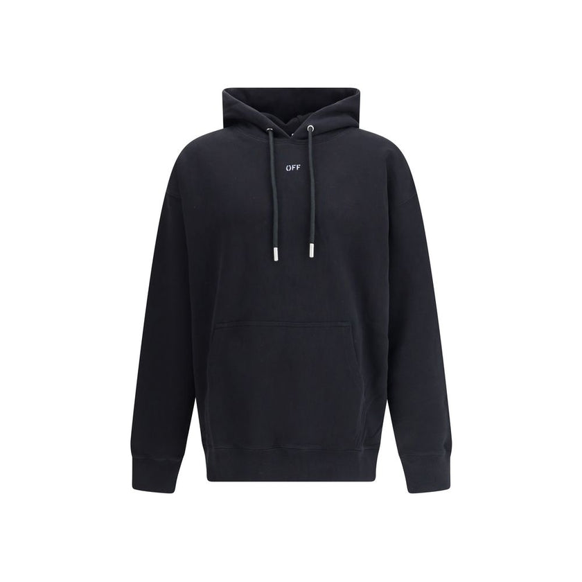 Black Cotton SweatshirtThe Stencil Arrow Skate Hoodie by Off-White embodies a bold urban aesthetic with contemporary edge. Crafted from premium cotton, it features the brand’s iconic stencil arrow graphic at the back, a hallmark of its visual language. A