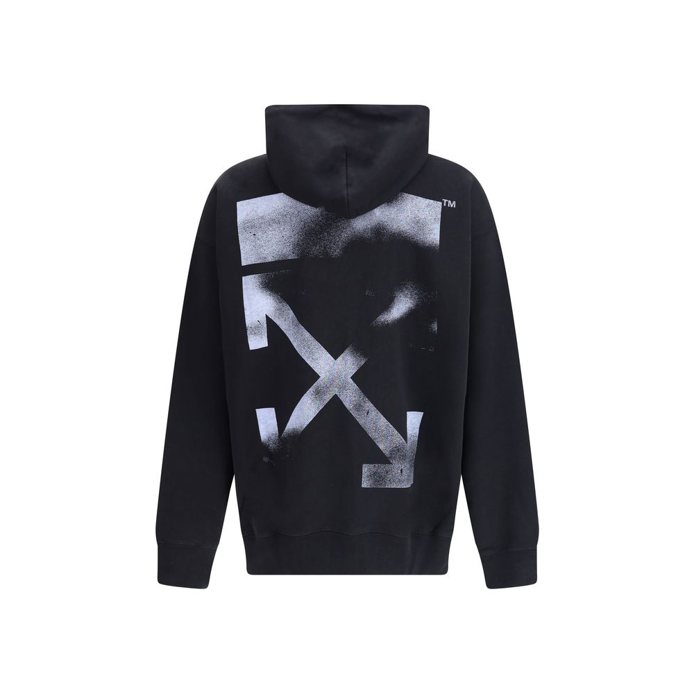 Black Cotton SweatshirtThe Stencil Arrow Skate Hoodie by Off-White embodies a bold urban aesthetic with contemporary edge. Crafted from premium cotton, it features the brand’s iconic stencil arrow graphic at the back, a hallmark of its visual language. A