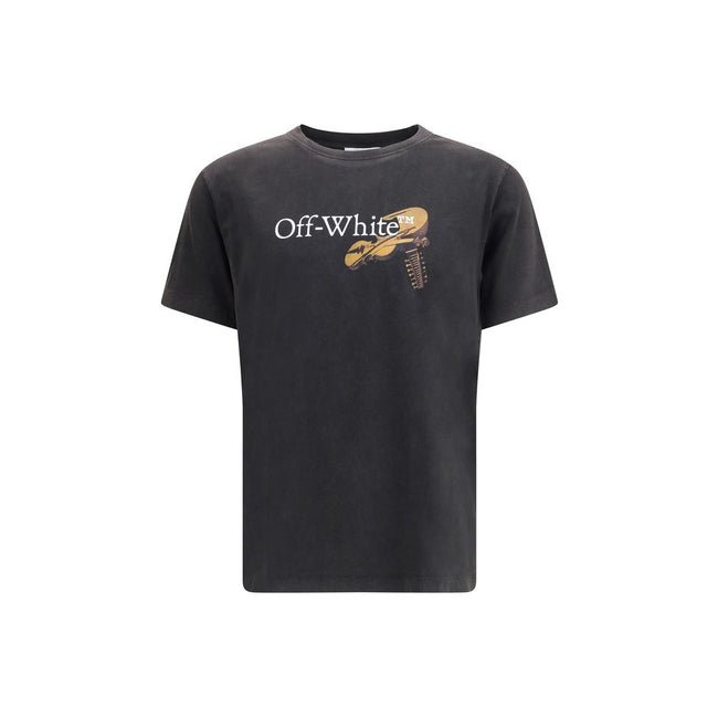 Black Cotton ClothingThe Cupid Arrow Slim T-shirt by Off-White elevates the classic T-shirt with a bold, graphic statement. Crafted from cotton jersey, it features a slim fit that flatters the silhouette, complemented by a ribbed crew neckline for a timel
