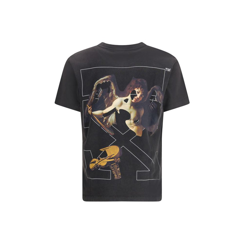 Black Cotton ClothingThe Cupid Arrow Slim T-shirt by Off-White elevates the classic T-shirt with a bold, graphic statement. Crafted from cotton jersey, it features a slim fit that flatters the silhouette, complemented by a ribbed crew neckline for a timel