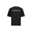 Black Cotton ClothingThe ‘Business Quote’ T-shirt by Off-White embodies the brand’s ironic and conceptual spirit, elevating a wardrobe staple into a style statement. Crafted from black cotton, it features a ribbed crew neckline and a contrasting front log