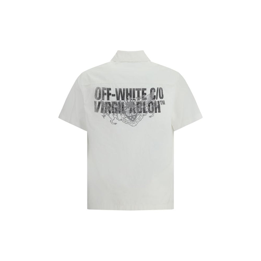 White Cotton Shortsleeve ShirtThe Off-White™ short-sleeve Cotton Shirt captures the bold, contemporary spirit of the brand. Crafted from pure cotton, it features a graphic print, a signature element that translates urban language into an instantly recogni