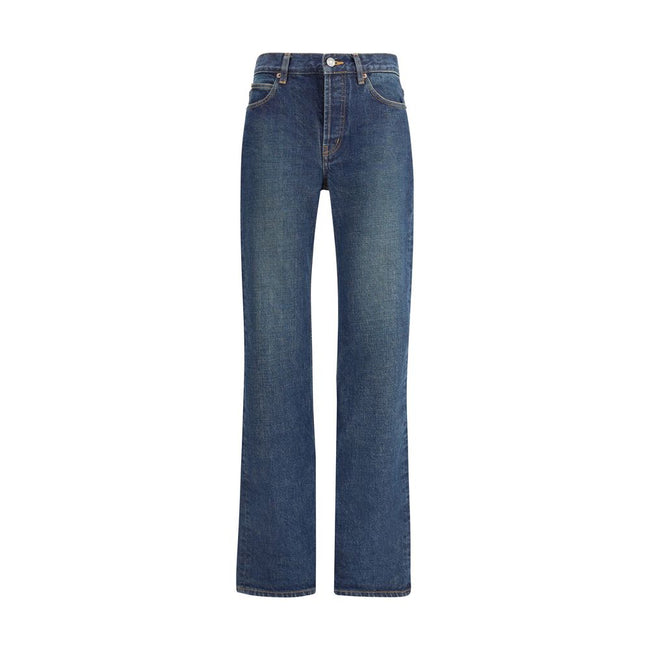 Blue Cotton Straight-Leg JeansThe Nico low-rise Jeans in heritage denim feature a timeless five-pocket design with a straight leg. The low-rise waist and front button fastening with button fly define the essential character of the piece, enhanced by belt