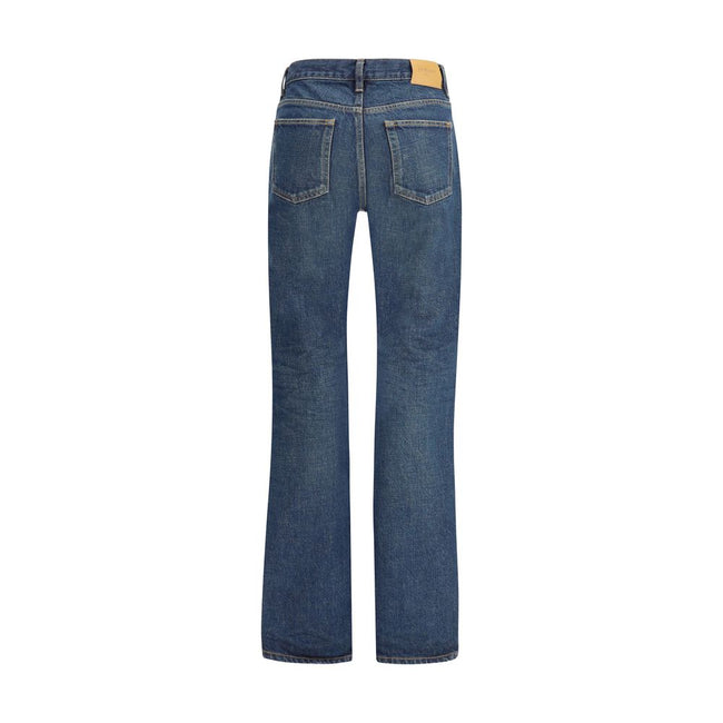 Blue Cotton Straight-Leg JeansThe Nico low-rise Jeans in heritage denim feature a timeless five-pocket design with a straight leg. The low-rise waist and front button fastening with button fly define the essential character of the piece, enhanced by belt