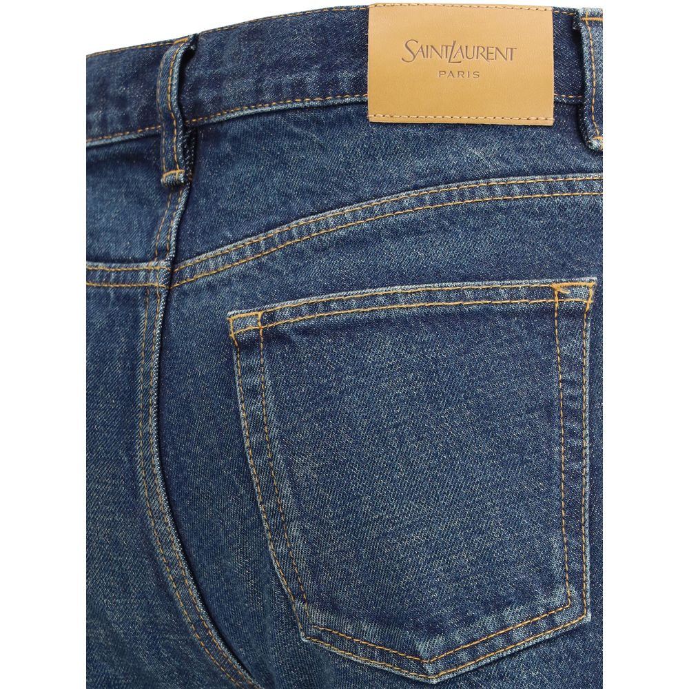 Blue Cotton Straight-Leg JeansThe Nico low-rise Jeans in heritage denim feature a timeless five-pocket design with a straight leg. The low-rise waist and front button fastening with button fly define the essential character of the piece, enhanced by belt