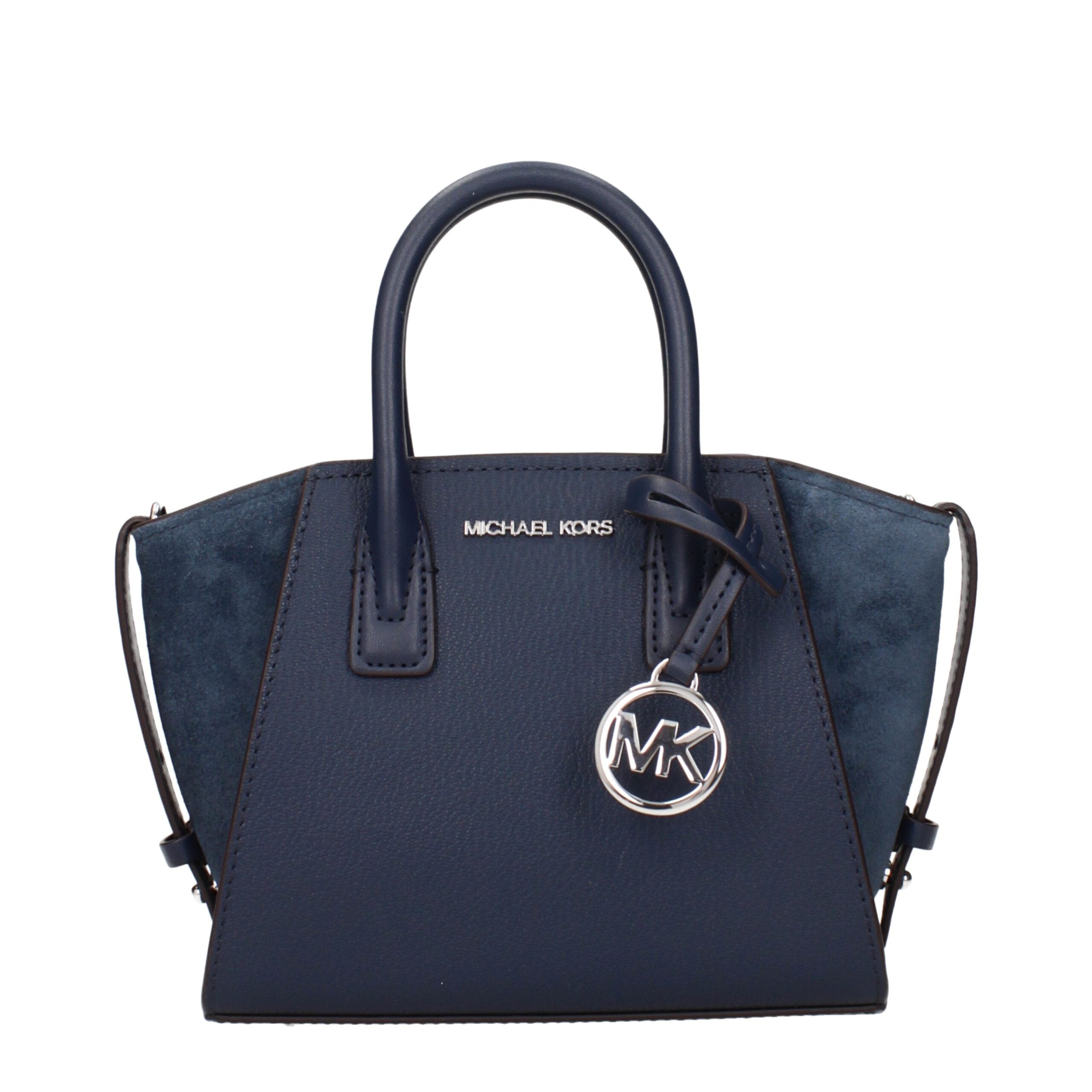 Blue Leather HandbagsDescription: The product with MPN 35F4S4VC0LNAVY and code F83972 leather in blue is a handbags designed by Michael Kors. It has features like front logo, front detail, removable details, adjustable shoulder, removable shoulder.Blue Le