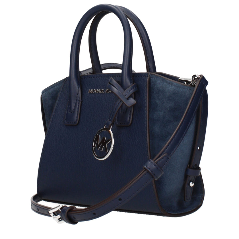 Blue Leather HandbagsDescription: The product with MPN 35F4S4VC0LNAVY and code F83972 leather in blue is a handbags designed by Michael Kors. It has features like front logo, front detail, removable details, adjustable shoulder, removable shoulder.Blue Le