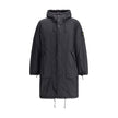Long Down JacketStone Island’s long Down Jacket combines protection and style in a functional design. Featuring an adjustable drawstring hood and front zipper and snap-button closure, it has two maxi patch pockets on the front and an adjustable hem for a