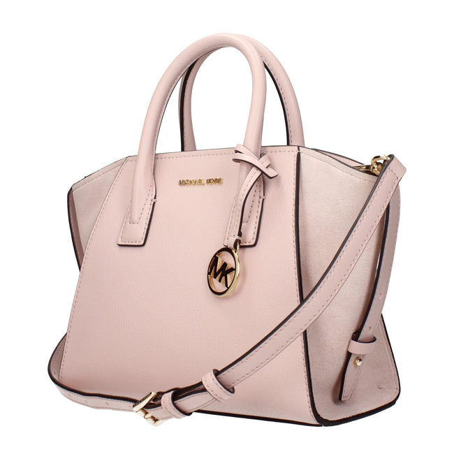 Pink Leather HandbagDescription: The product with MPN 35F4G4VS1LPOWDERBLUSH and code F83971 leather in pink is a handbags designed by Michael Kors. It has features like front logo, removable details, adjustable straps, adjustable shoulder, removable shoul