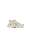 Beige Calf Leather Bos Taurus Athletic SneakersRunner Sneakers by Balenciaga combine technical materials and cowhide leather in a bold design with a worn-in effect. Featuring intricate construction and contrasting details, they feature size printed on the