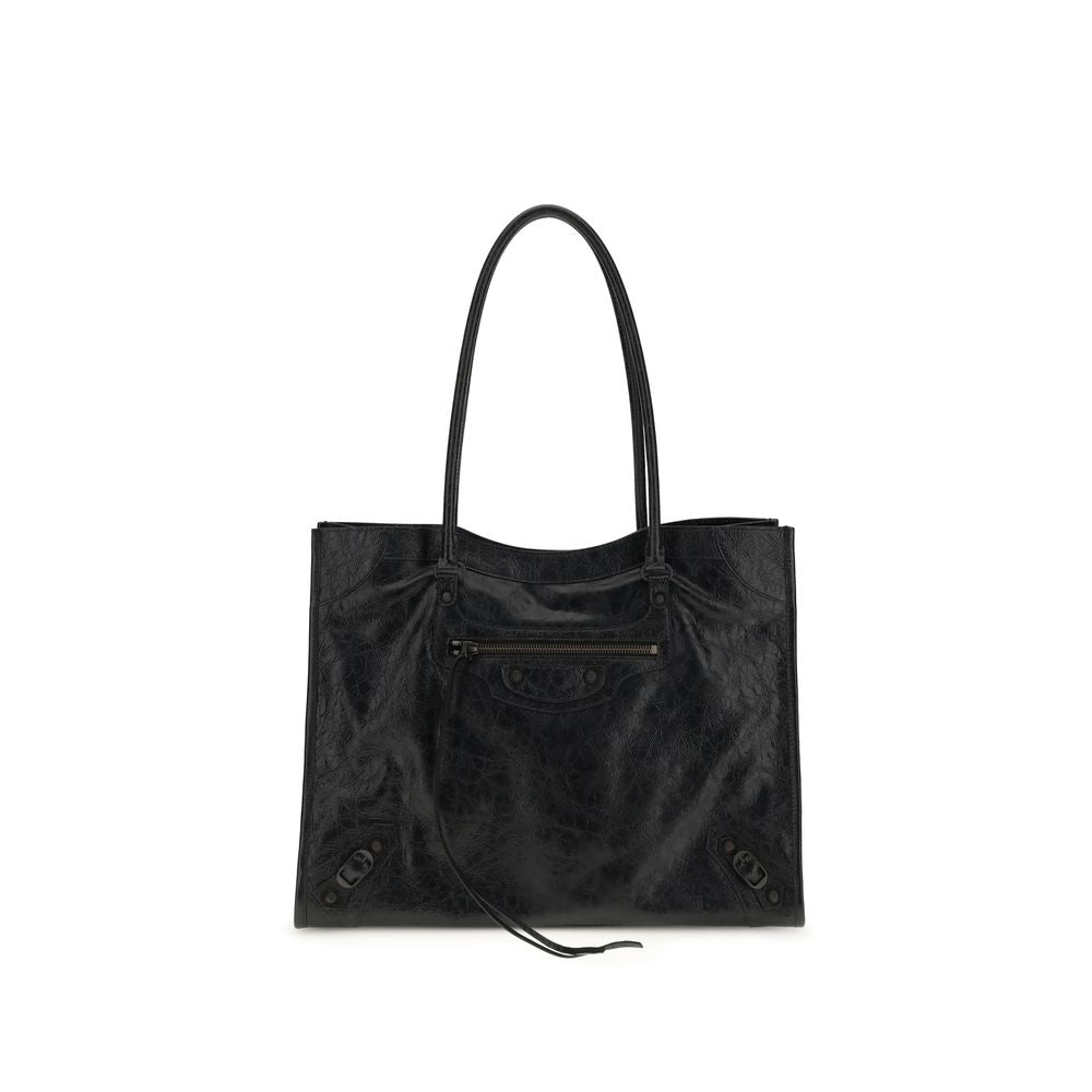 Black Lamb Ovis Aries Aries Shoulder BagThe Le City Tote Bag by Balenciaga is crafted from soft Arena lambskin leather with a vintage finish, offering a spacious and structured silhouette. Designed with two top handles (drop: 23.8 cm), it’s ideal for shou