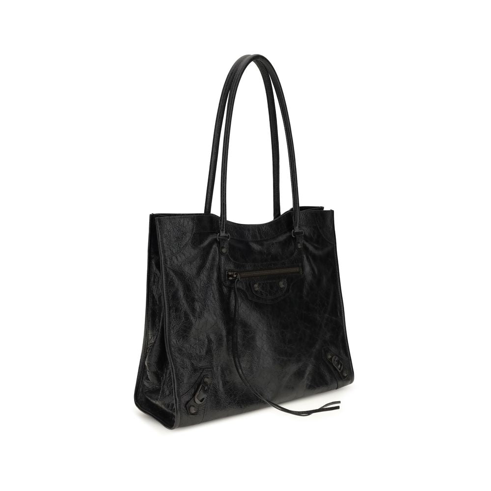 Black Lamb Ovis Aries Aries Shoulder BagThe Le City Tote Bag by Balenciaga is crafted from soft Arena lambskin leather with a vintage finish, offering a spacious and structured silhouette. Designed with two top handles (drop: 23.8 cm), it’s ideal for shou