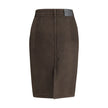 Brown Denim SkirtThe Denim Pencil Skirt by Saint Laurent combines practicality with contemporary style in an essential piece. Crafted from certified cotton, it features a mid-rise waist with belt loops, a back vent for ease of movement, and a fitted silho