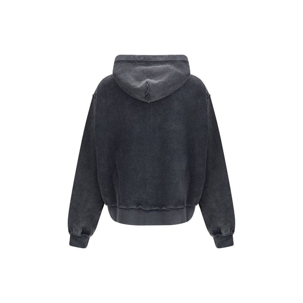 Black Cotton SweatshirtThe Inside-Out 3B Sports Icon Zip Hoodie in dry fleece with a washed effect embodies a raw, contemporary spirit. Its exposed reversed seams highlight the inside-out construction, while the drawstring-free hood and soft shoulders enh