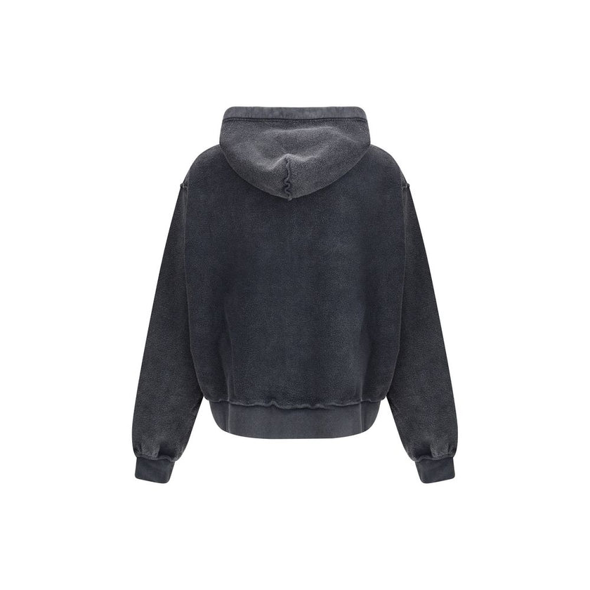 Black Cotton SweatshirtThe Inside-Out 3B Sports Icon Zip Hoodie in dry fleece with a washed effect embodies a raw, contemporary spirit. Its exposed reversed seams highlight the inside-out construction, while the drawstring-free hood and soft shoulders enh