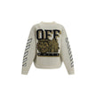 Cream Cotton CardiganThe Moon Vars Knit Cardigan by Off-White reflects the brand’s urban-inspired aesthetic with a wool construction and relaxed fit. Intarsia patterns and embroidered details bring together signature codes with the seasonal moon motif at