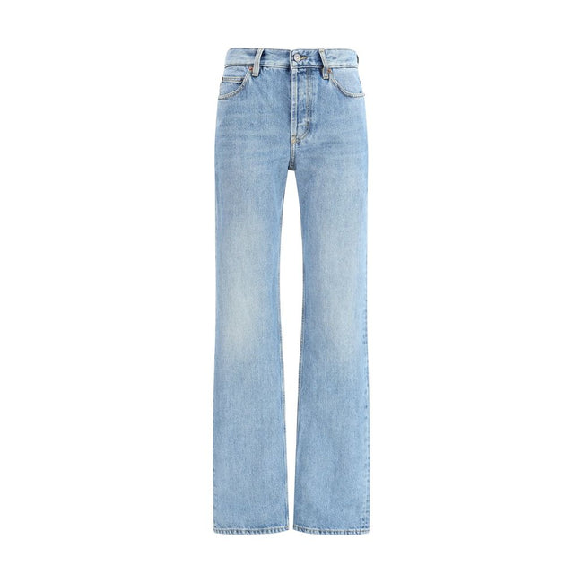 Light Blue Cotton Straight-Leg JeansThe NICO low-rise jeans in Bahamas denim by Saint Laurent bring timeless elegance to a casual icon. Crafted from certified cotton, they feature a classic five-pocket construction with straight leg and button fly. Belt l