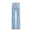 Light Blue Cotton Straight-Leg JeansThe NICO low-rise jeans in Bahamas denim by Saint Laurent bring timeless elegance to a casual icon. Crafted from certified cotton, they feature a classic five-pocket construction with straight leg and button fly. Belt l
