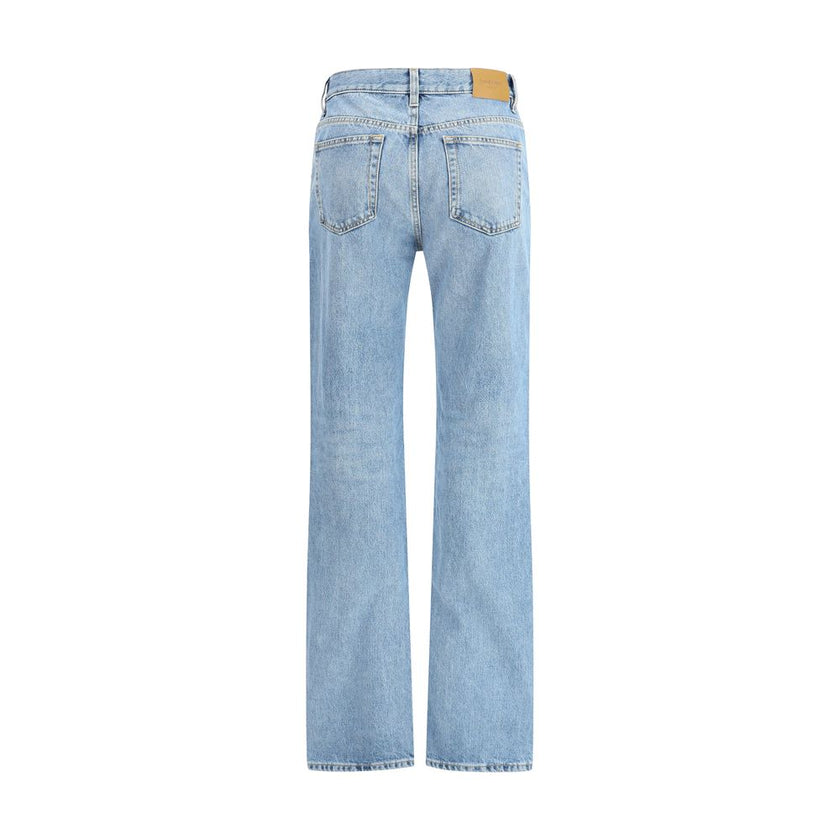 Light Blue Cotton Straight-Leg JeansThe NICO low-rise jeans in Bahamas denim by Saint Laurent bring timeless elegance to a casual icon. Crafted from certified cotton, they feature a classic five-pocket construction with straight leg and button fly. Belt l