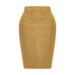 Beige Denim SkirtThe Denim Pencil Skirt by Saint Laurent combines practicality with contemporary style in an essential piece. Crafted from certified cotton, it features a mid-rise waist with belt loops, a back vent for ease of movement, and a fitted silho