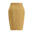 Beige Denim SkirtThe Denim Pencil Skirt by Saint Laurent combines practicality with contemporary style in an essential piece. Crafted from certified cotton, it features a mid-rise waist with belt loops, a back vent for ease of movement, and a fitted silho