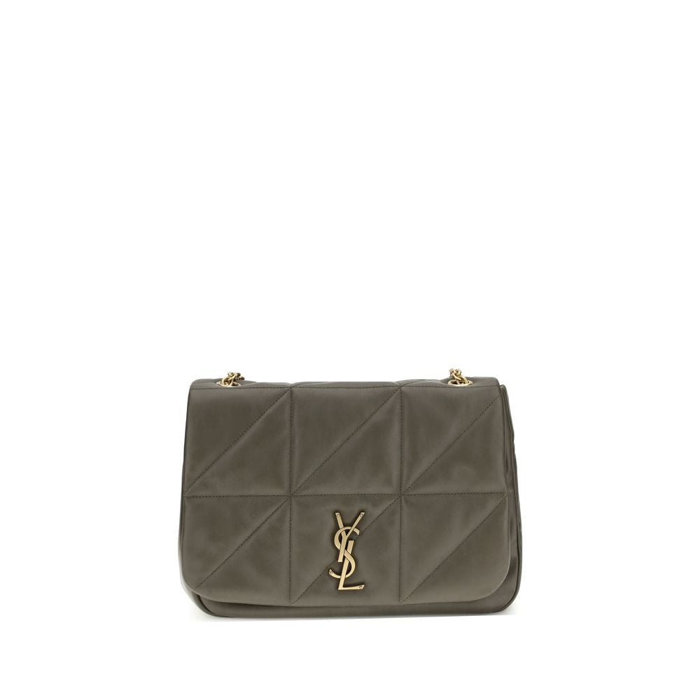 Green Calf Leather Bos Taurus Shoulder BagThe Jamie Medium Shoulder Bag by Saint Laurent, crafted in fine lambskin leather, stands out for its all-over padded design that gives it a sleek and sophisticated look. The front flap, with snap-button closure, p