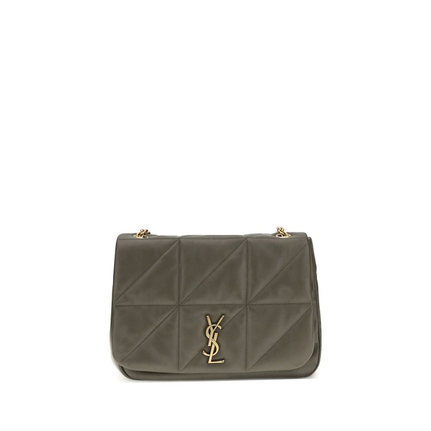 Green Calf Leather Bos Taurus Shoulder BagThe Jamie Medium Shoulder Bag by Saint Laurent, crafted in fine lambskin leather, stands out for its all-over padded design that gives it a sleek and sophisticated look. The front flap, with snap-button closure, p