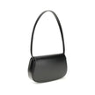 Black Calf Leather Bos Taurus Shoulder BagThe Voltaire mini Shoulder Bag by Saint Laurent is an elegant crescent-shaped bag crafted from calfskin with a lightly polished finish. Bronze-colored metallic parts add a warm, vintage touch, while the Cassandre