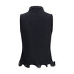 Black Wool TopThe sleeveless Virgin Wool Top by Fendi is a timeless piece that blends refined simplicity with iconic details. Crafted from ribbed Virgin Wool, it features a fitted silhouette with a high neck, enhancing the figure with understated elegance
