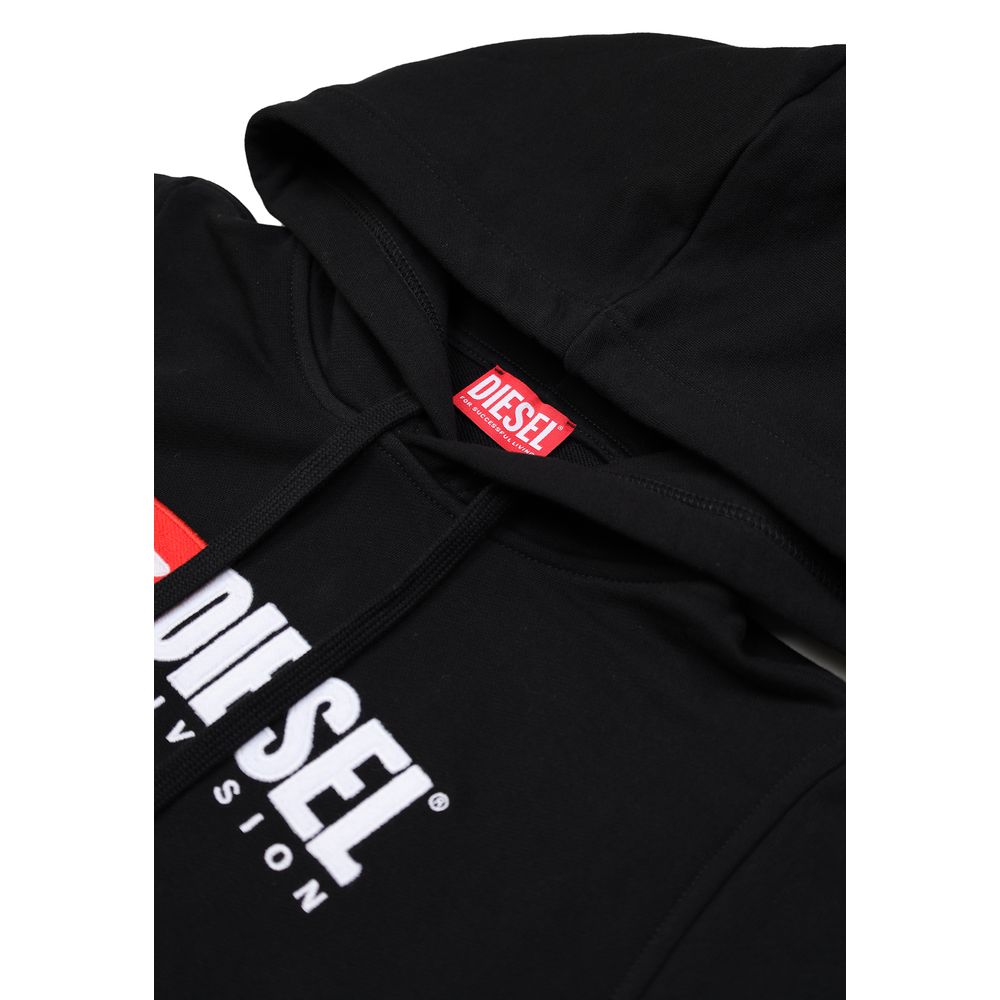 Black Cotton HoodyThe Diesel DIEFELDAAH2ST0810174/01 women’s hoodie is an iconic and versatile piece, perfect for a casual and contemporary look. Made from 100% high-quality cotton, it ensures comfort and breathability throughout the day. The design featu