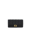 Black Calf Leather Bos Taurus WalletThe Matisse Chain Wallet by Fendi is an elegant and practical accessory. Made of leather, it features a gold chain for carrying it by hand, adding a touch of luxury. The front closure is with magnetic flap, while the th