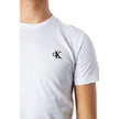 White Cotton ClothingDiscover the elegance and comfort of the Calvin Klein Jeans ESSENTIAL SLIM TEE J30J314544 short-sleeve t-shirt for men. Made from 100% cotton, this shirt offers a soft and breathable feel, making it perfect for everyday wear. The slim