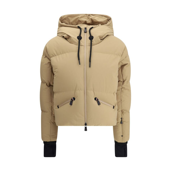 Beige Nylon ClothingThe Allesaz bomber by Moncler Grenoble is a technical and functional piece, designed to provide protection and comfort during outdoor activities. Crafted from 2L 4-way stretch technical poplin with a stretch nylon lining, it ensures bo