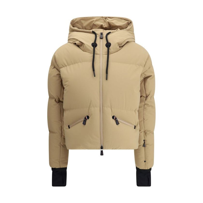 Beige Nylon ClothingThe Allesaz bomber by Moncler Grenoble is a technical and functional piece, designed to provide protection and comfort during outdoor activities. Crafted from 2L 4-way stretch technical poplin with a stretch nylon lining, it ensures bo
