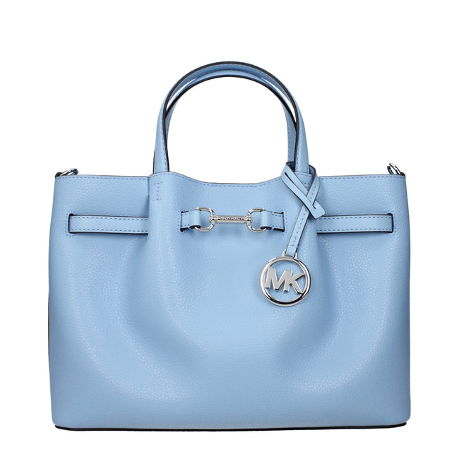 Light Blue Leather HandbagDescription: The product with MPN 35S5S2ZS3TLTSKY and code F83974 leather in heavenly is a handbags designed by Michael Kors. It has features like front logo, divider inner pocket, adjustable shoulder, removable shoulder, front d