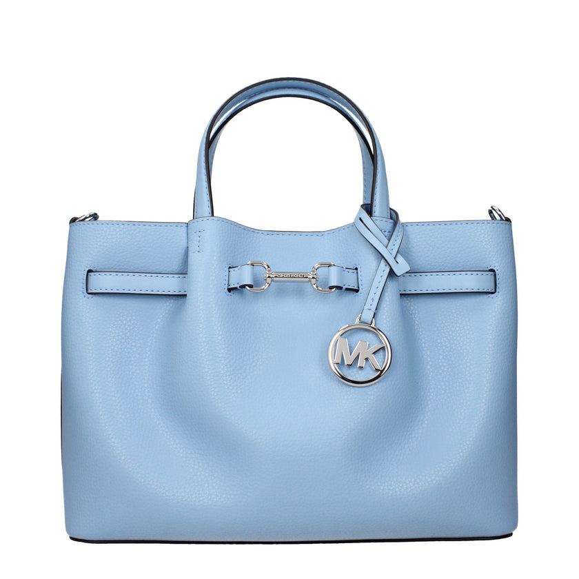 Light Blue Leather HandbagDescription: The product with MPN 35S5S2ZS3TLTSKY and code F83974 leather in heavenly is a handbags designed by Michael Kors. It has features like front logo, divider inner pocket, adjustable shoulder, removable shoulder, front d