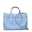 Light Blue Leather HandbagDescription: The product with MPN 35S5S2ZS3TLTSKY and code F83974 leather in heavenly is a handbags designed by Michael Kors. It has features like front logo, divider inner pocket, adjustable shoulder, removable shoulder, front d