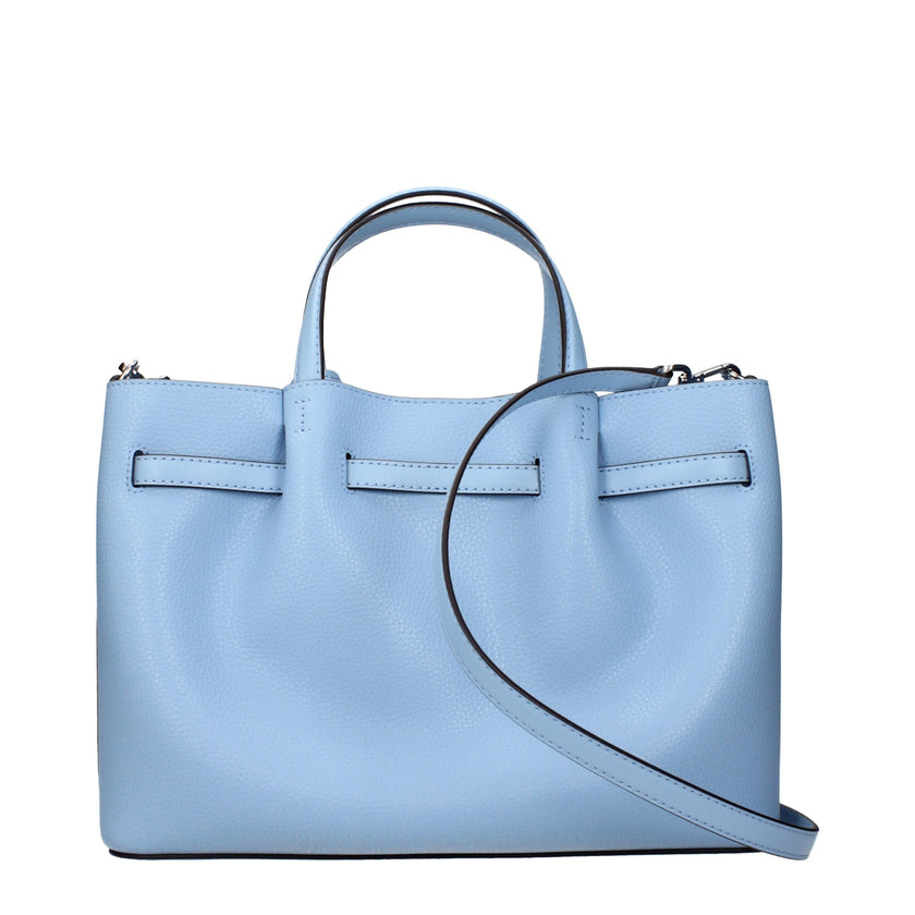 Light Blue Leather HandbagDescription: The product with MPN 35S5S2ZS3TLTSKY and code F83974 leather in heavenly is a handbags designed by Michael Kors. It has features like front logo, divider inner pocket, adjustable shoulder, removable shoulder, front d