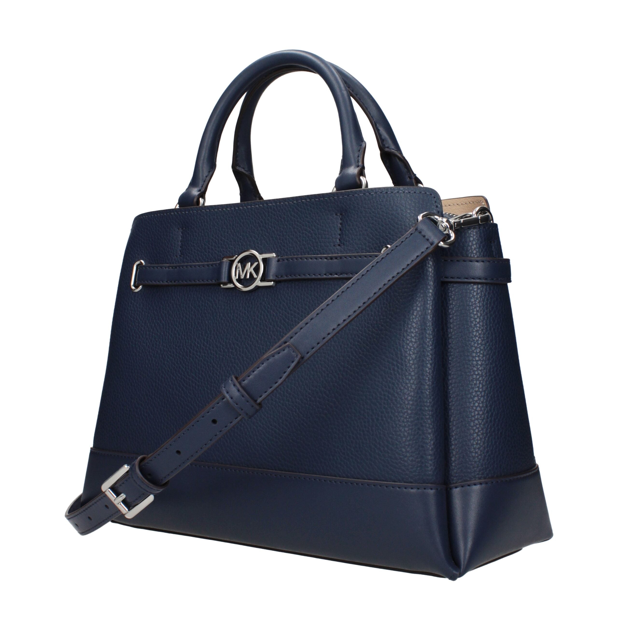 Blue Leather HandbagsDescription: The product with MPN 35F4S6RS3TNAVY and code F85020 leather in blue is a handbags designed by Michael Kors. It has features like front logo, adjustable shoulder, removable shoulder.Blue Leather Handbags${tagsMichael KorsA