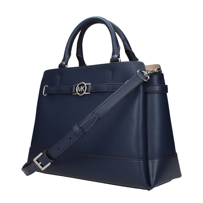 Blue Leather HandbagsDescription: The product with MPN 35F4S6RS3TNAVY and code F85020 leather in blue is a handbags designed by Michael Kors. It has features like front logo, adjustable shoulder, removable shoulder.Blue Leather Handbags${tagsMichael KorsA
