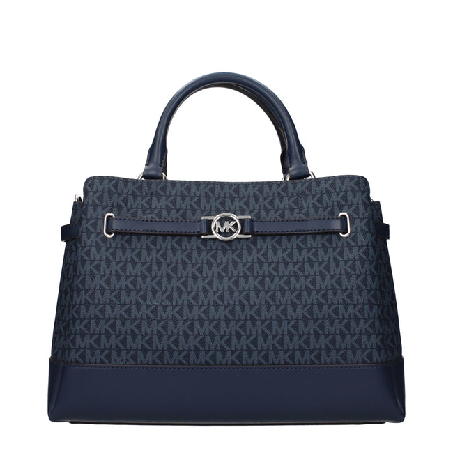 Blue Fabric HandbagDescription: The product with MPN 35F4S6RS3BADMIRAL and code F85019 fabric in blue is a handbags designed by Michael Kors. It has features like logo, divider inner pocket, adjustable shoulder, removable shoulder.Blue Fabric Handbag${tag