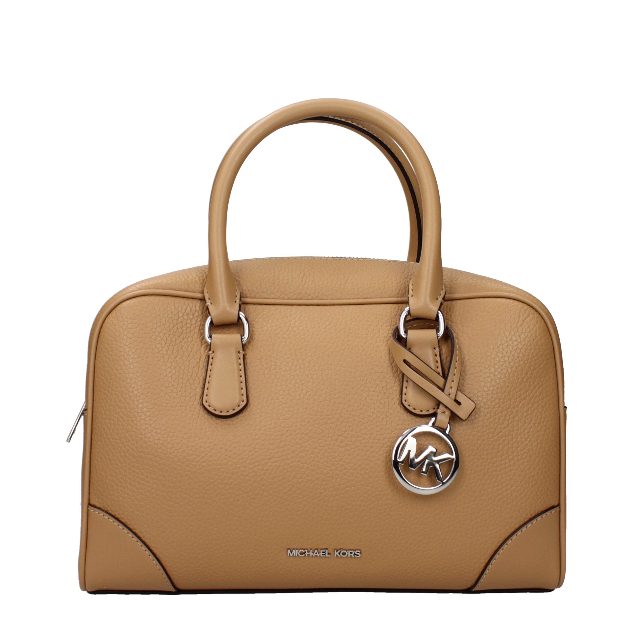 Brown Leather HandbagDescription: The product with MPN 35S5S70S6LPEANUT and code F85021 leather in brown is a handbags designed by Michael Kors. It has features like front logo, front detail, removable details, adjustable shoulder, removable shoulder.Brow