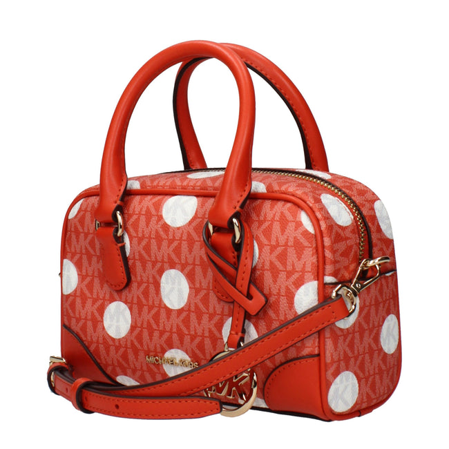 Orange Fabric HandbagDescription: The product with MPN 35S5G7OC0NREDCLAY and code F85023 fabric in orange is a handbags designed by Michael Kors. It has features like front detail, removable details, adjustable shoulder, removable shoulder, logo.Orange Fa