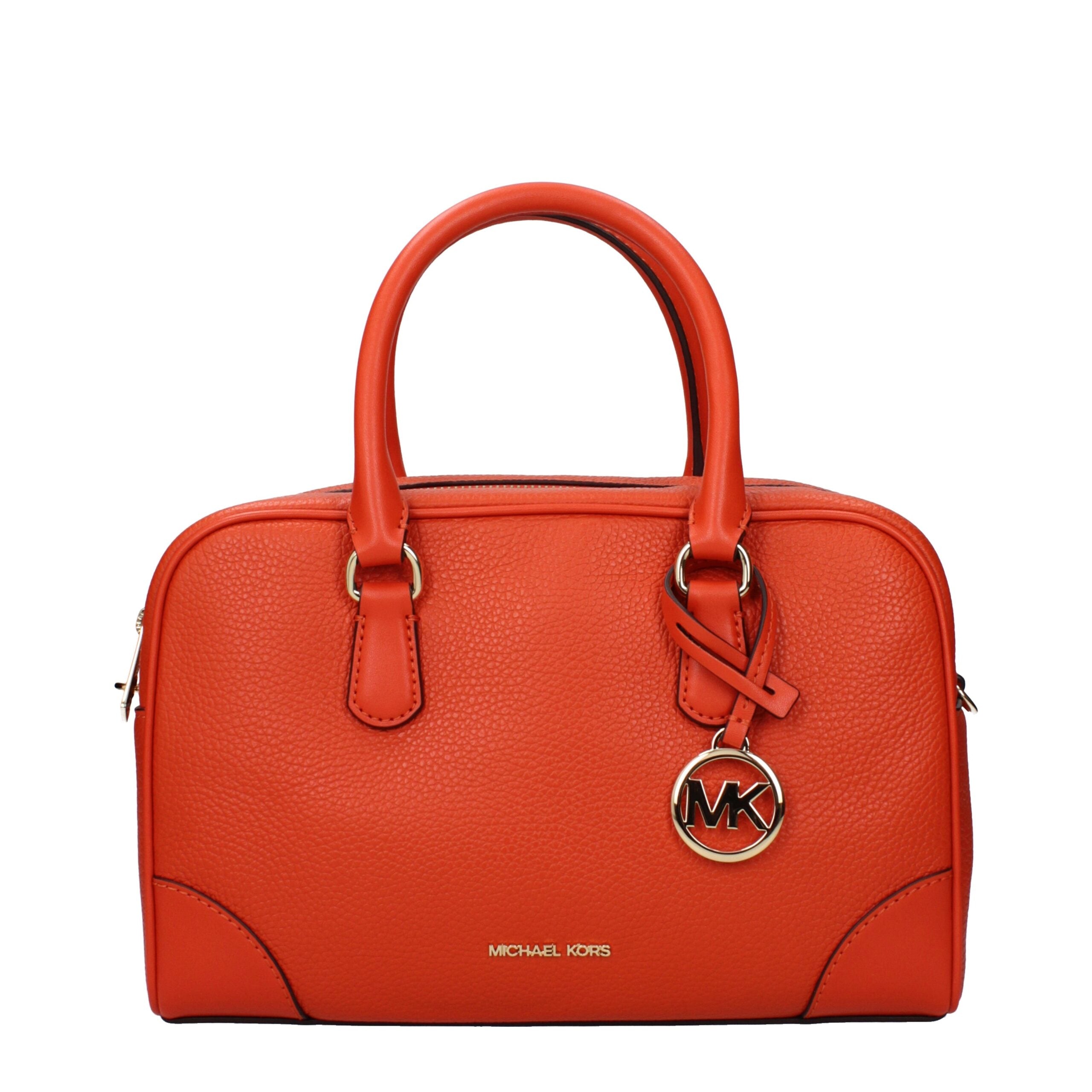 Orange Leather HandbagDescription: The product with MPN 35S5G70S6LREDCLAY and code F85027 leather in orange is a handbags designed by Michael Kors. It has features like front logo, front detail, removable details, adjustable shoulder, removable shoulder.O
