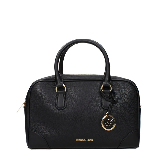 Black Leather HandbagDescription: The product with MPN 35S5G70S6LBLACK and code F85027 leather in black is a handbags designed by Michael Kors. It has features like front logo, front detail, removable details, adjustable shoulder, removable shoulder.Black