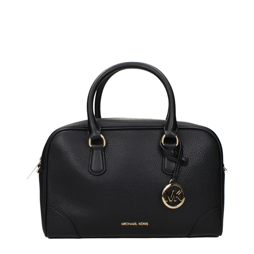 Black Leather HandbagDescription: The product with MPN 35S5G70S6LBLACK and code F85027 leather in black is a handbags designed by Michael Kors. It has features like front logo, front detail, removable details, adjustable shoulder, removable shoulder.Black