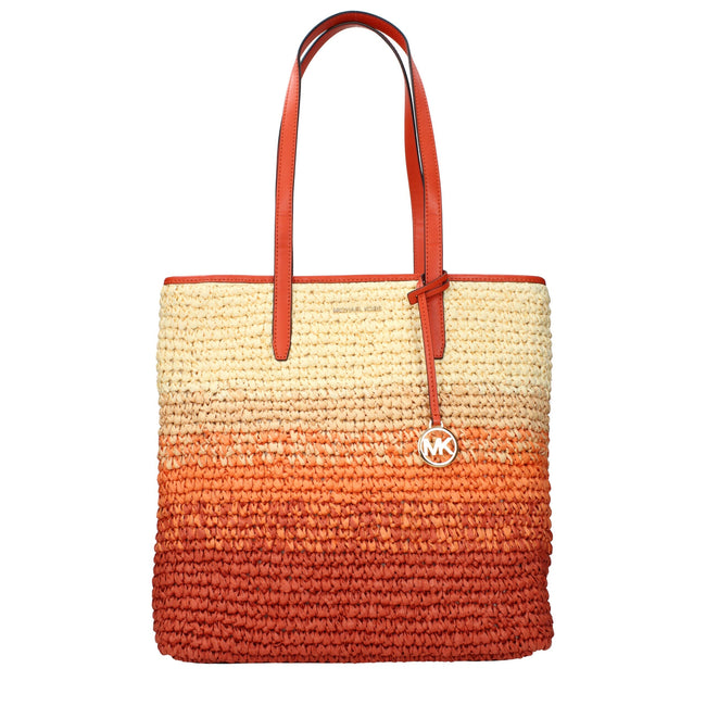 Orange Raffia Shoulder BagDescription: The product with MPN 35S5G01T3WREDCLAY and code F85030 raffia in orange is a shoulder bags designed by Michael Kors. It has features like front logo, front detail, removable details.Orange Raffia Shoulder Bag${tagsMi