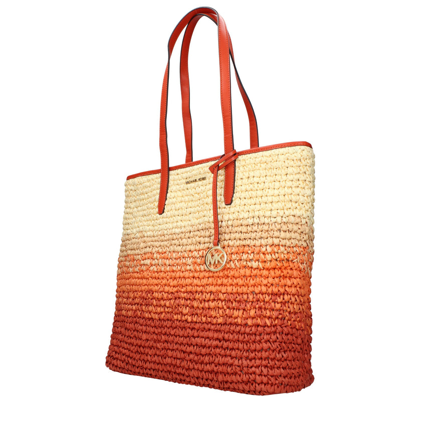 Orange Raffia Shoulder BagDescription: The product with MPN 35S5G01T3WREDCLAY and code F85030 raffia in orange is a shoulder bags designed by Michael Kors. It has features like front logo, front detail, removable details.Orange Raffia Shoulder Bag${tagsMi