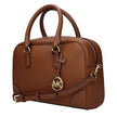 Brown Leather HandbagDescription: The product with MPN 35S5G70S6LLUGGAGE and code F85027 leather in brown is a handbags designed by Michael Kors. It has features like front logo, front detail, removable details, adjustable shoulder, removable shoulder.Bro